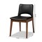 Baxton Studio Afton Mid-Century Modern Black Faux Leather Upholstered and 2-Piece Wood Dining Chair Set Set of 2 188-11923-ZORO - alternate 3
